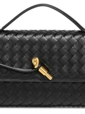 🆕 Trendy Woven Evening Clutch Purses Women Underarm Shoulder Handbag Cute
